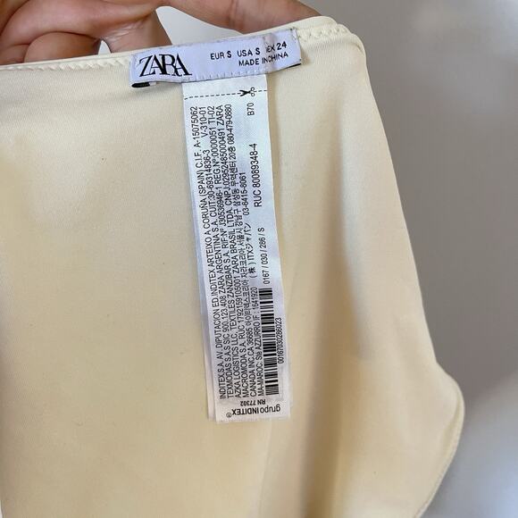 Zara 0167/030 Braided Strap One Piece Swimsuit Bathing Suit Size Small Cream - Picture 12 of 15